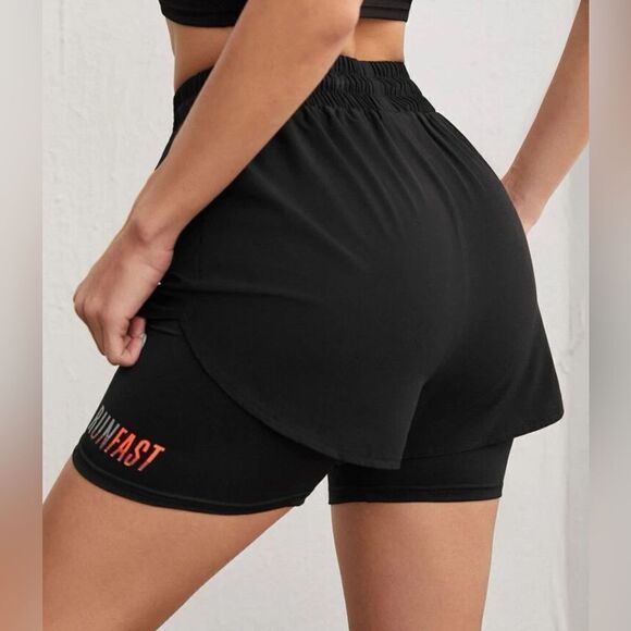 Printed Layered Running Shorts - Picture 3 of 3